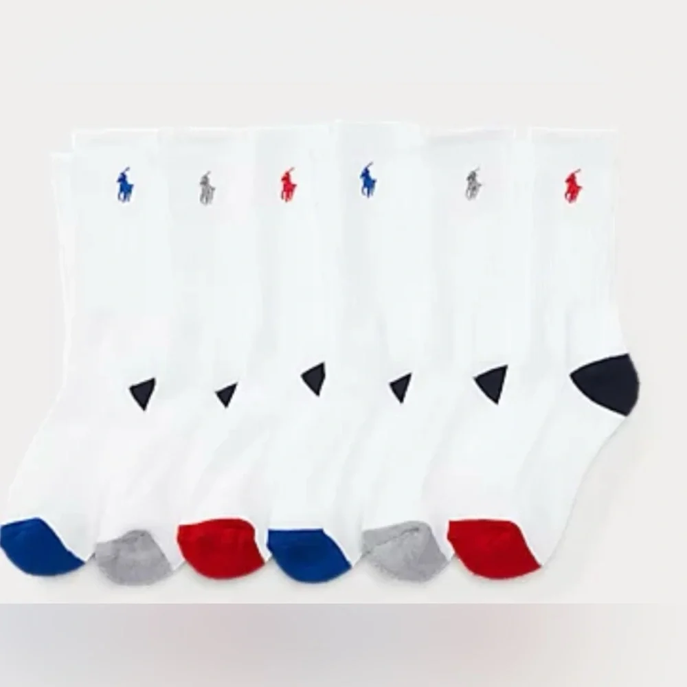 Polo Ralph Lauren 6-Pk Color-Blocked Quarter Socks & Athletic Crew Sock 6-Pack